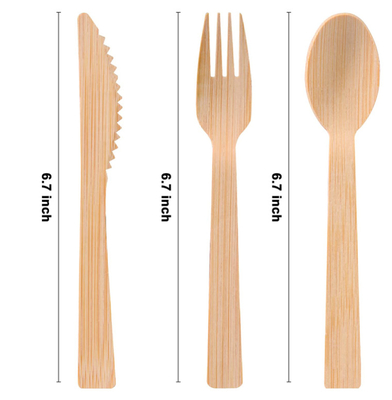 100% Bamboo Forks Spoons Knives Cutlery Compostable Biodegradable Utensils Set